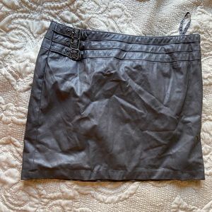 Grey pleather pencil skirt